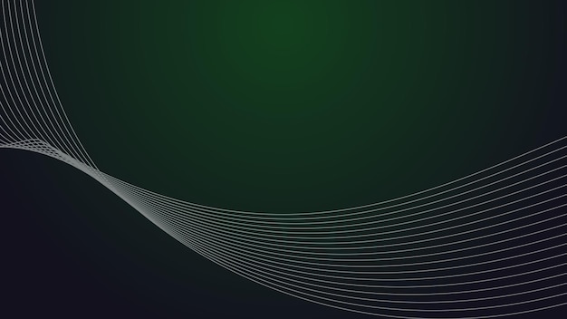 Imagen vectorial de fondo abstracto verde oscuro con línea curva para fondo o presenta