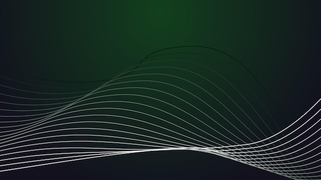 Imagen vectorial de fondo abstracto verde oscuro con línea curva para fondo o presenta