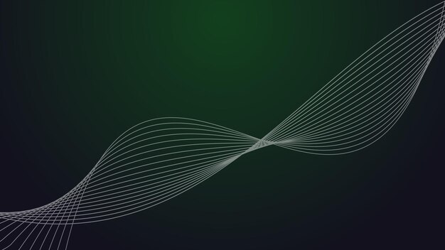 Imagen vectorial de fondo abstracto verde oscuro con línea curva para fondo o presenta