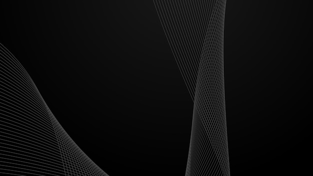 Imagen vectorial de fondo de fondo de gradiente abstracto negro con línea curva para fondo o pre