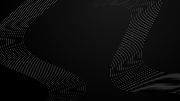 Imagen vectorial de fondo de fondo de gradiente abstracto negro con línea curva para fondo o pre