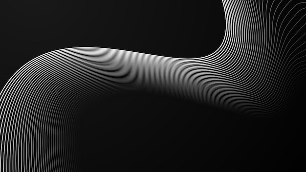Imagen vectorial de fondo de fondo de gradiente abstracto negro con línea curva para fondo o pre