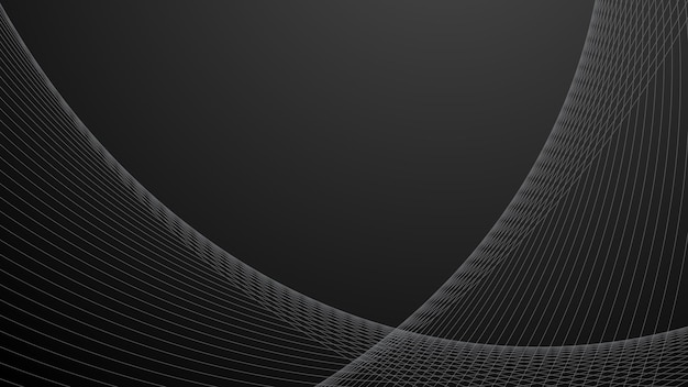 Imagen vectorial de fondo de fondo de gradiente abstracto negro con línea curva para fondo o pre