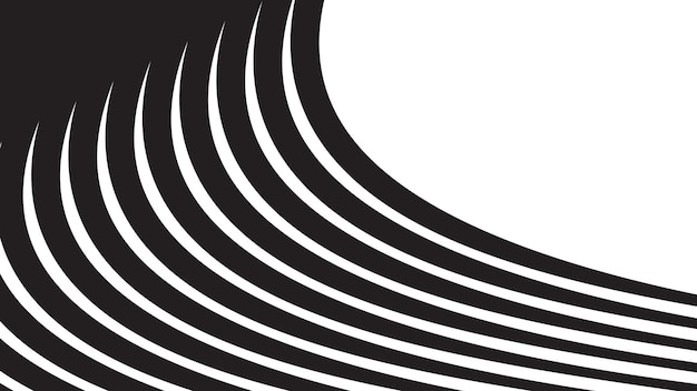 Imagen vectorial de fondo de líneas curvas oblicuas en blanco y negro para telón de fondo o presentación