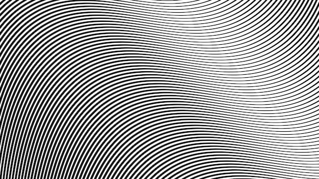 Imagen vectorial de fondo de líneas curvas oblicuas en blanco y negro para telón de fondo o presentación