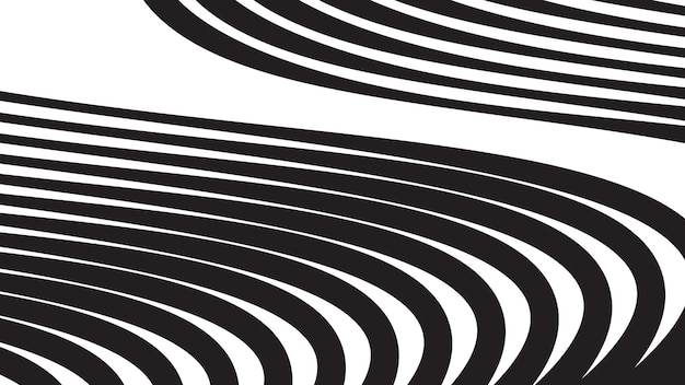 Imagen vectorial de fondo de líneas curvas oblicuas en blanco y negro para telón de fondo o presentación
