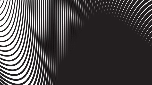Imagen vectorial de fondo de líneas curvas oblicuas en blanco y negro para telón de fondo o presentación