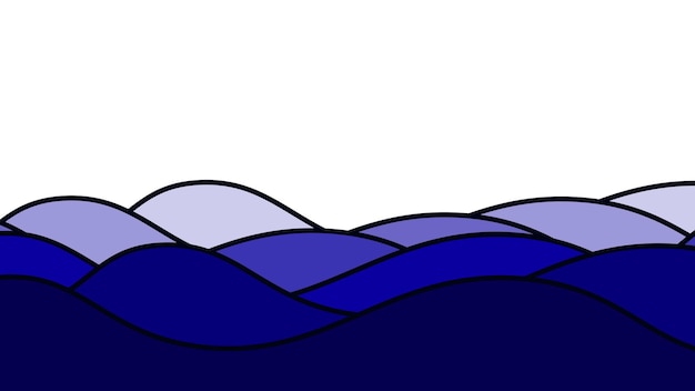 Imagen vectorial de fondo de papel de pared de ondas azules del océano Ilustración del diseño gráfico de ondas para el fondo