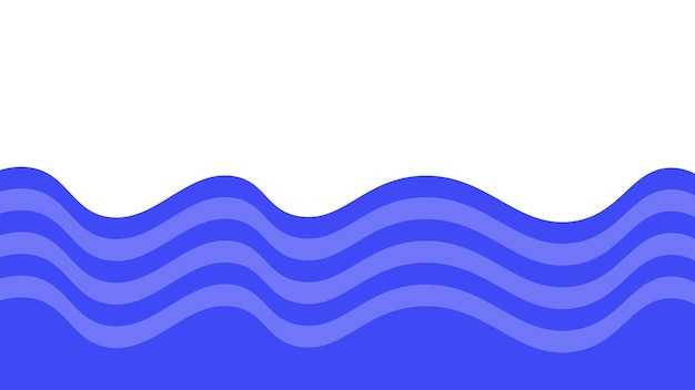 Imagen vectorial de fondo de papel de pared de ondas azules del océano Ilustración del diseño gráfico de ondas para el fondo