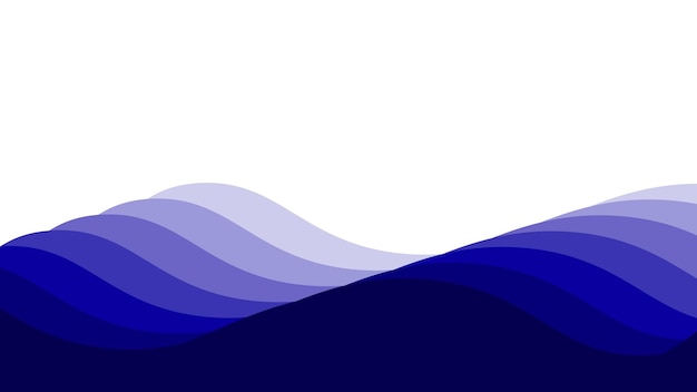 Imagen vectorial de fondo de papel de pared de ondas azules del océano Ilustración del diseño gráfico de ondas para el fondo