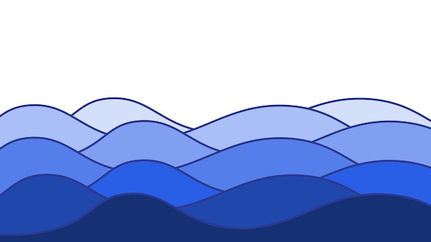 Imagen vectorial de fondo de papel de pared de ondas azules del océano Ilustración del diseño gráfico de ondas para el fondo