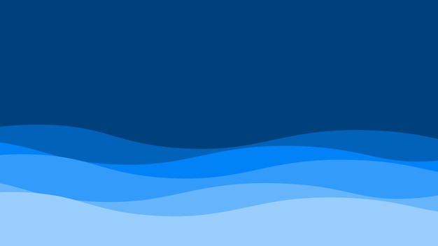 Imagen vectorial de fondo de papel de pared de ondas azules del océano Ilustración del diseño gráfico de ondas para el fondo