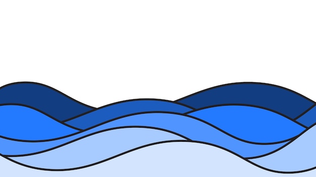 Imagen vectorial de fondo de papel de pared de ondas azules del océano Ilustración del diseño gráfico de ondas para el fondo