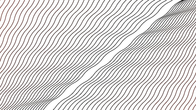 Imagen vectorial de fondo con rayas de línea de onda roja para fondo o estilo de tela