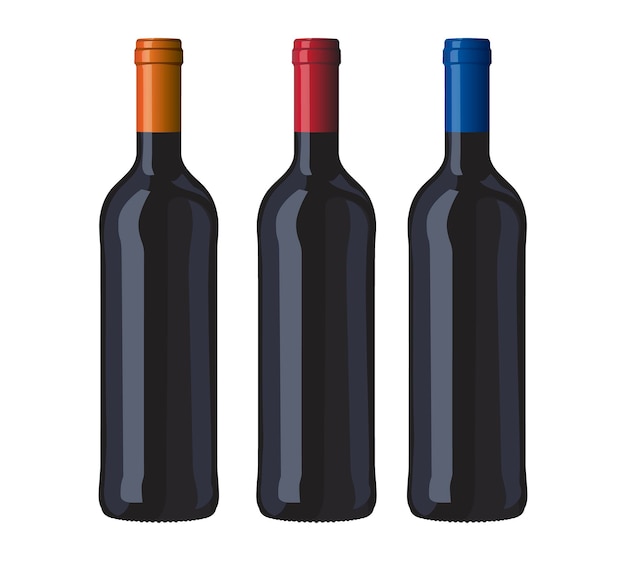 Imagen vectorial de forma clásica de las botellas de vino