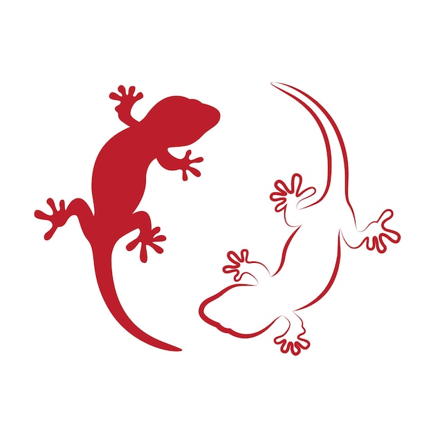 Imagen vectorial de un gecko sobre fondo blanco.