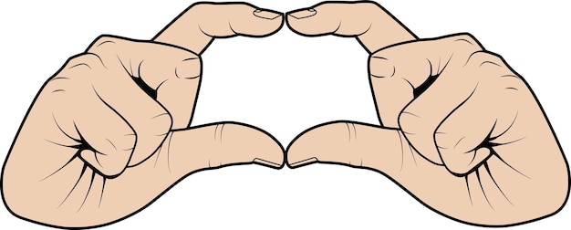 Imagen vectorial del gesto de la mano con los dedos índice y pulgar aislado sobre fondo transparente