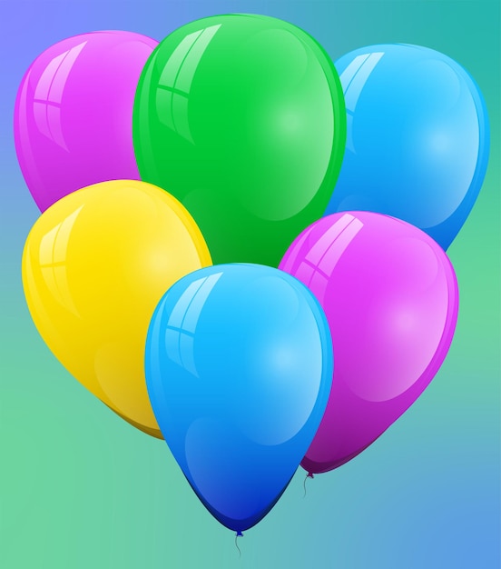 Imagen vectorial de globos multicolores