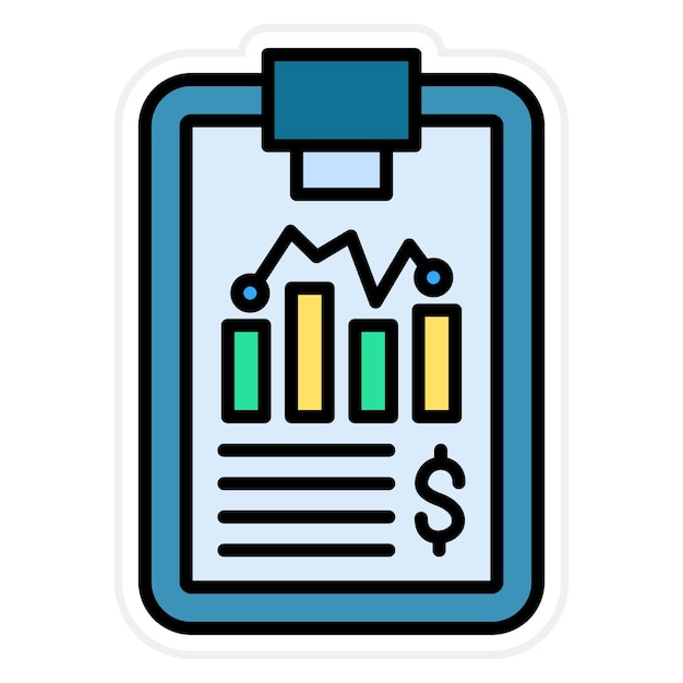 Imagen vectorial gráfica del icono del informe Se puede utilizar para negocios y finanzas