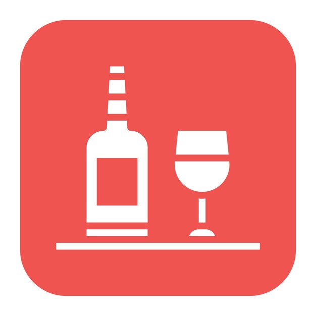Imagen vectorial gratuita del icono del vino Se puede utilizar para el espacio de trabajo conjunto