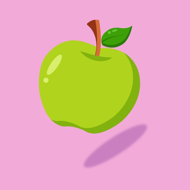 Imagen vectorial de una hermosa manzana roja