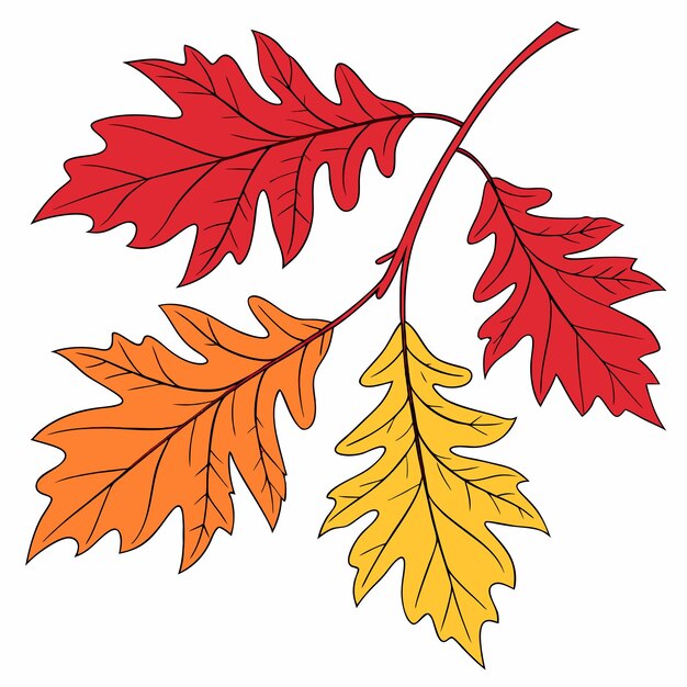 Imagen vectorial de hojas de otoño