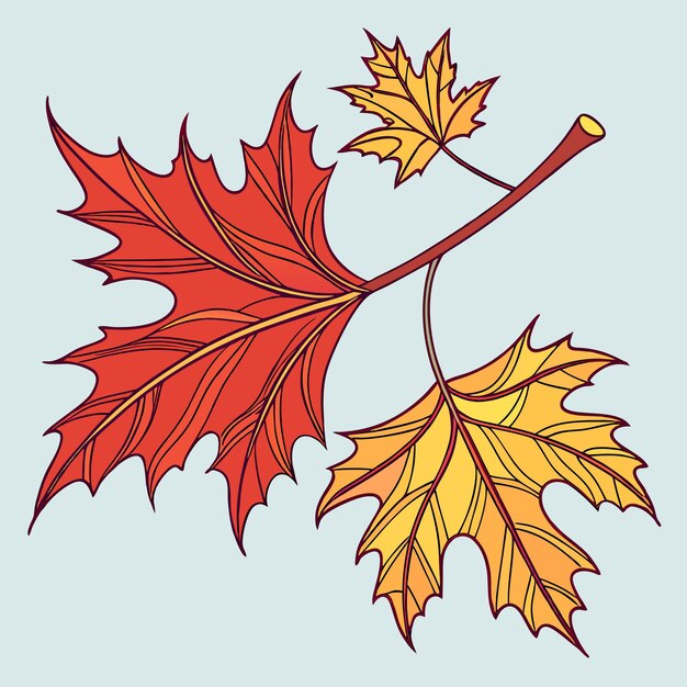Imagen vectorial de hojas de otoño