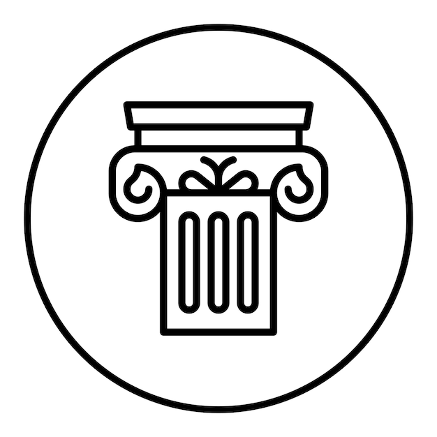 Imagen vectorial de icona de columna romana Puede utilizarse para Italia