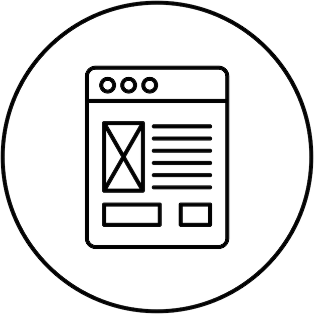 Imagen vectorial de icona de la plantilla del sitio web Se puede usar sin código