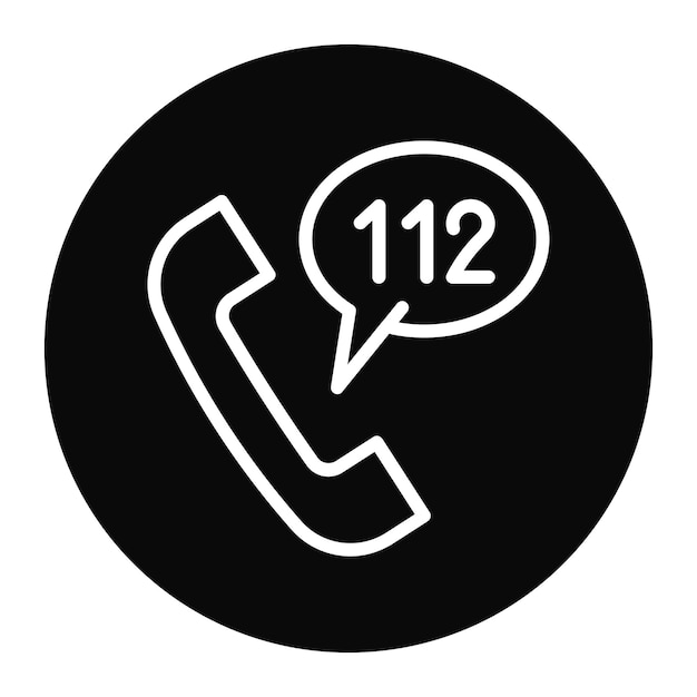 Imagen vectorial del icono 112 Puede utilizarse para el Servicio de Emergencia