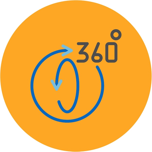 Imagen vectorial de icono 360 puede usarse para realidad aumentada