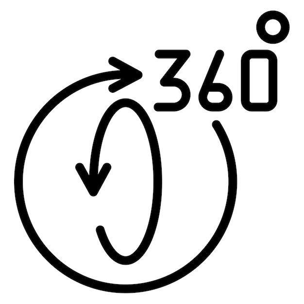 Imagen vectorial de icono 360 puede usarse para realidad aumentada