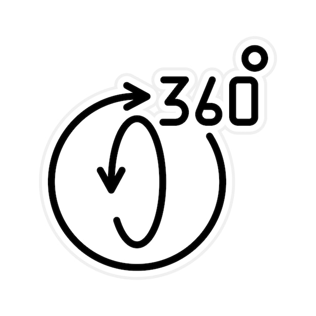 Imagen vectorial de icono 360 puede usarse para realidad aumentada
