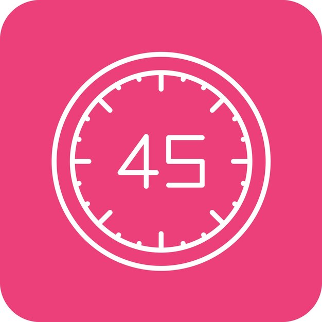 Vector imagen vectorial del icono de 45 minutos se puede utilizar para la hora y la fecha