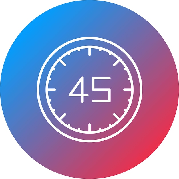 Imagen vectorial del icono de 45 minutos Se puede utilizar para la hora y la fecha