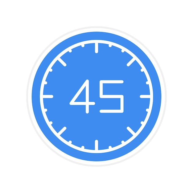 Imagen vectorial del icono de 45 minutos Se puede utilizar para la hora y la fecha