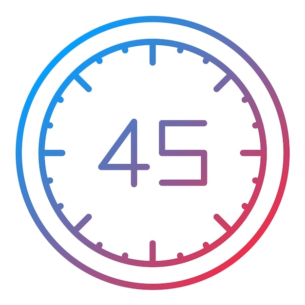 Imagen vectorial del icono de 45 minutos Se puede utilizar para la hora y la fecha
