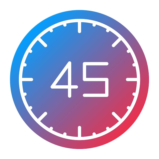 Imagen vectorial del icono de 45 minutos Se puede utilizar para la hora y la fecha