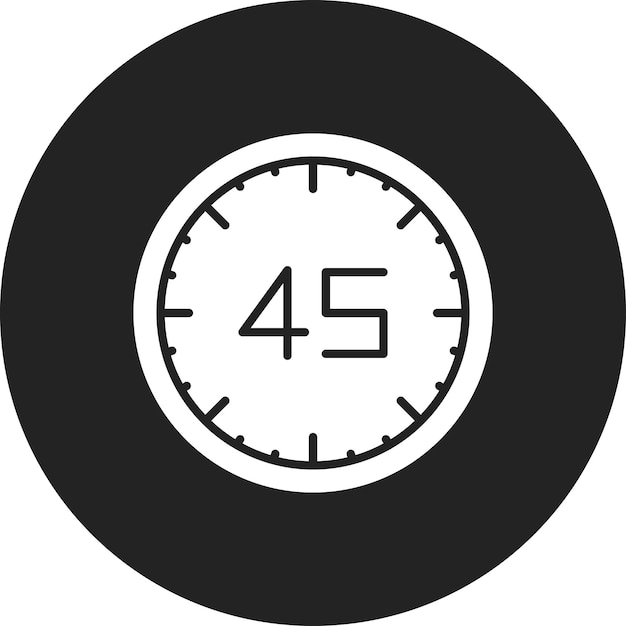 Imagen vectorial del icono de 45 minutos se puede utilizar para la hora y la fecha