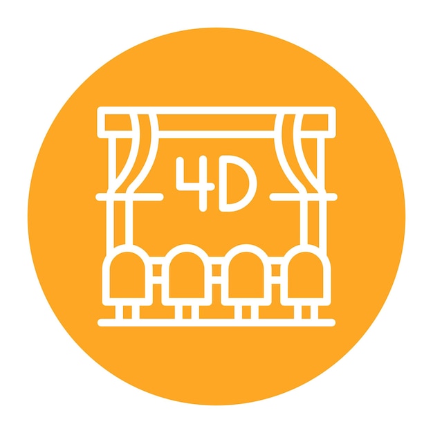 Imagen vectorial de icono 4D de cine Se puede utilizar para la realización de películas