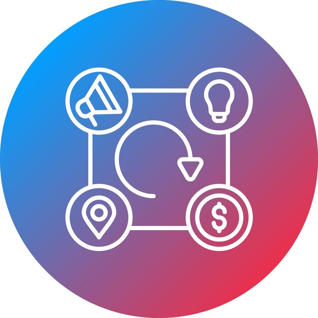 Imagen vectorial de icono de 4Ps Se puede utilizar para el marketing