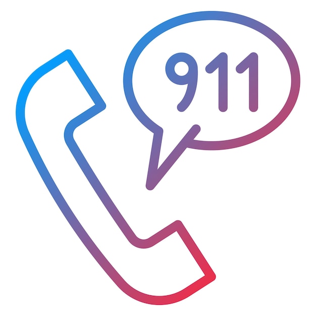 Imagen vectorial del icono 911 Puede utilizarse para el Servicio de Emergencia