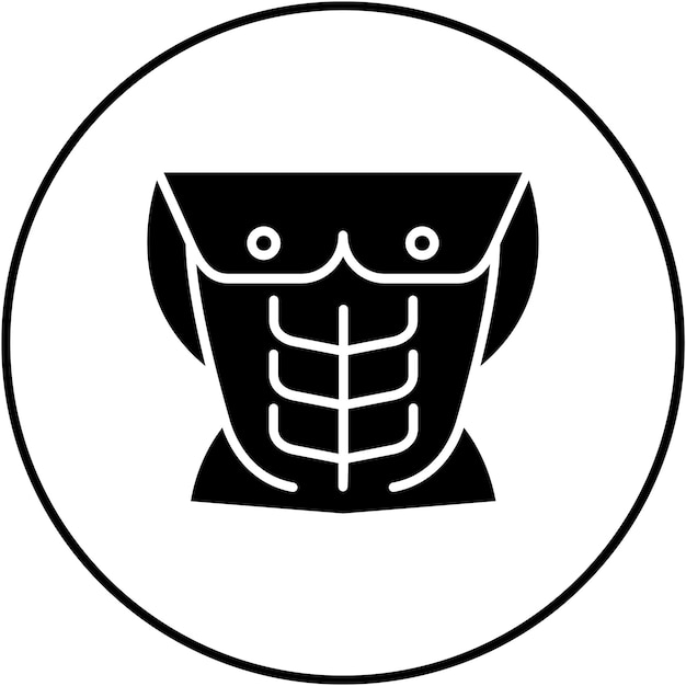 Imagen vectorial del icono del abdomen Se puede usar para el gimnasio