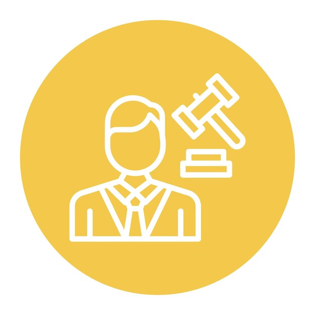 Imagen vectorial del icono del abogado Se puede utilizar para Servicios Legales