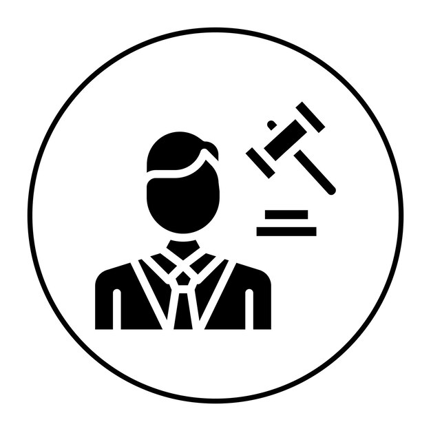 Imagen vectorial del icono del abogado Se puede utilizar para Servicios Legales
