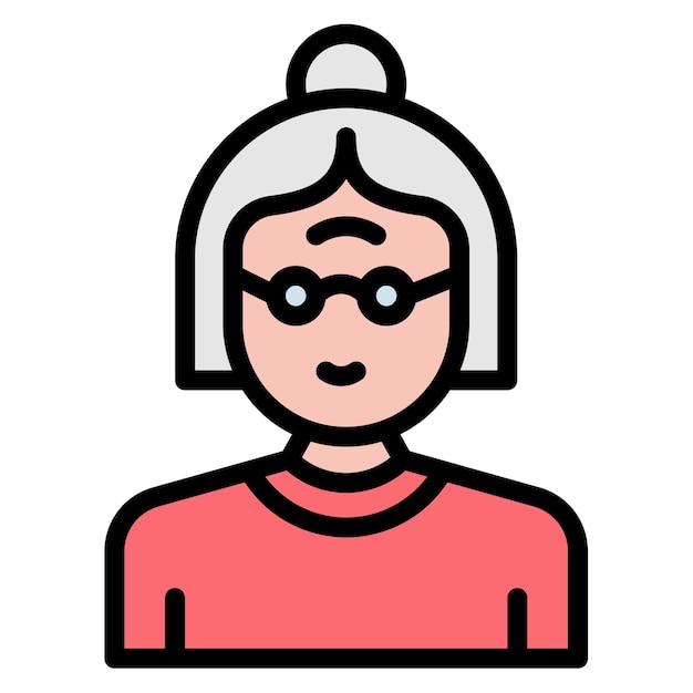La imagen vectorial del icono de la abuela se puede utilizar para la adopción de niños
