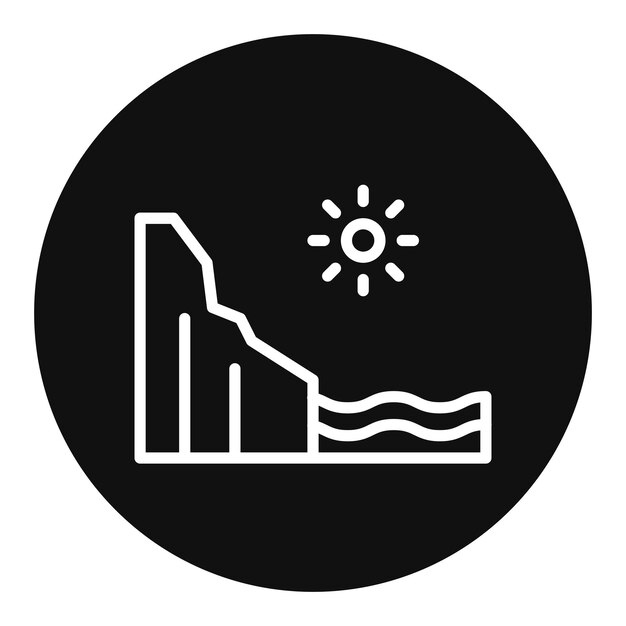 Imagen vectorial de icono de acantilado Se puede usar para geografía