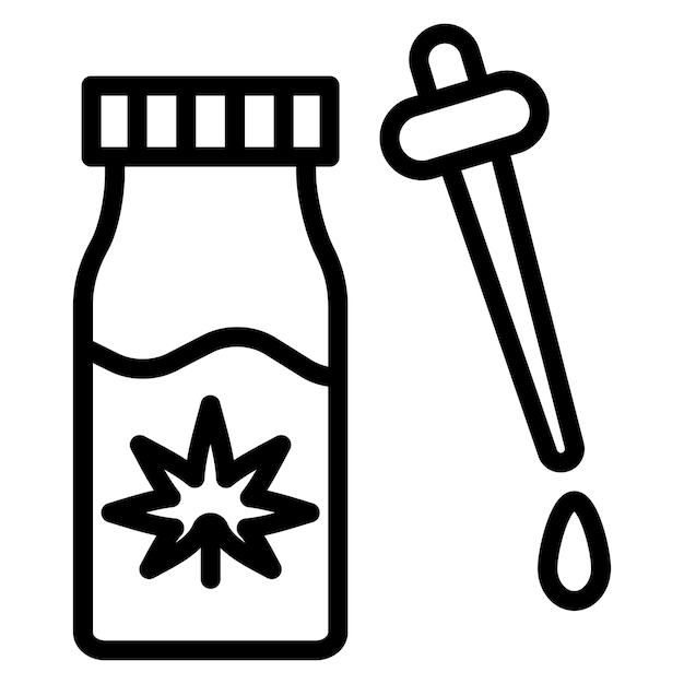 Imagen vectorial del icono del aceite de cáñamo Se puede utilizar para el aceite de CBD