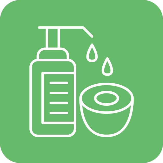 Imagen vectorial del icono del aceite de coco Se puede usar para Spa