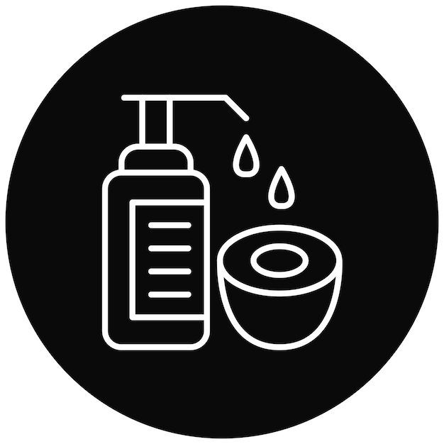 Imagen vectorial del icono del aceite de coco Se puede usar para Spa